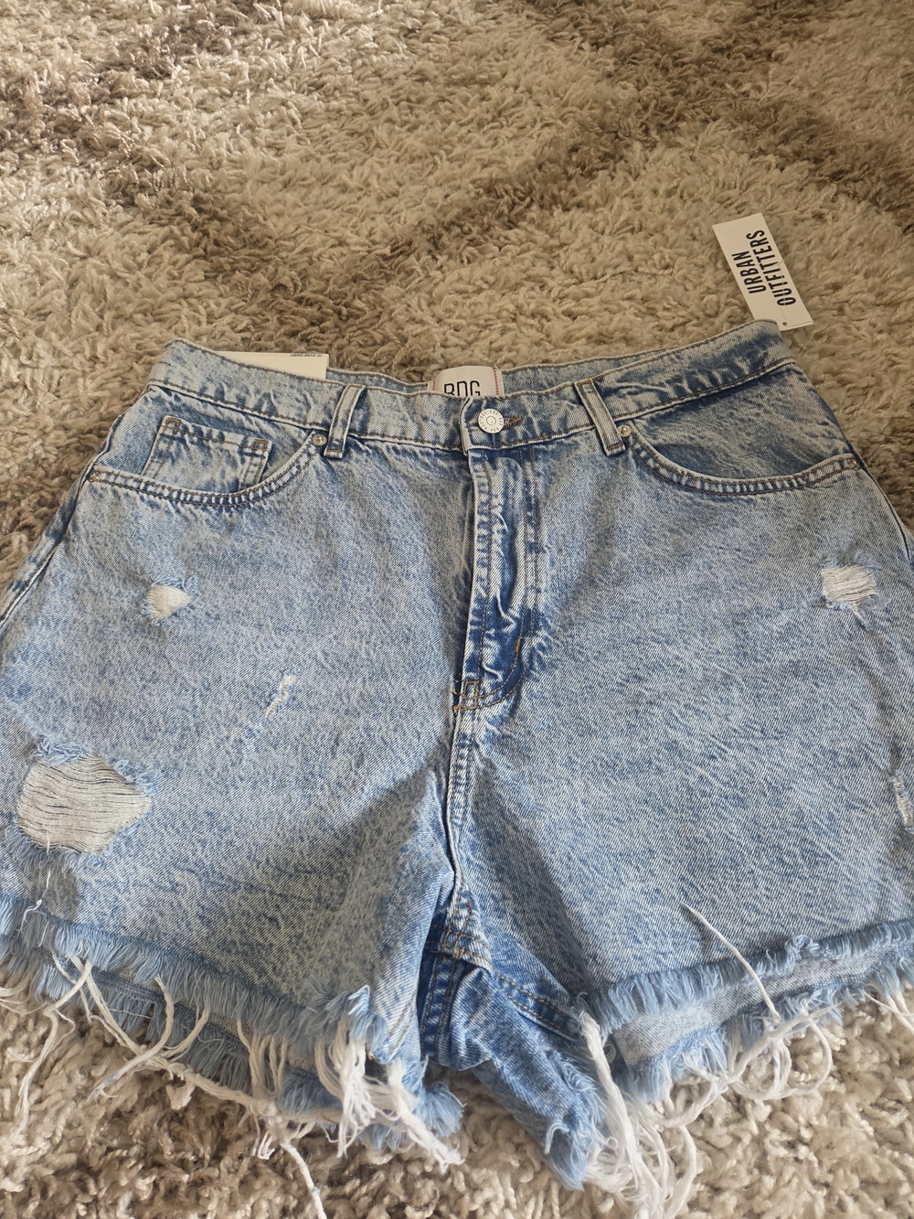 Urban Outfitters Light Wash Distressed Denim Shorts